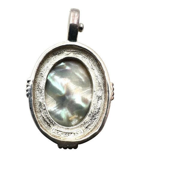 Joseph Esposito Abalone Mother of Pearl Sterling Silver Magnetic Pendant - Picture 3 of 3